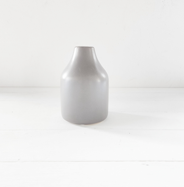 Ceramic Bottle Neck Budvase - Grey